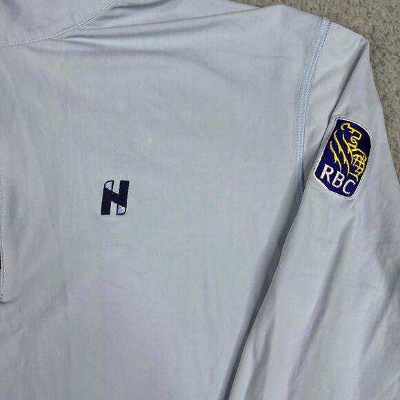 Greyson Fleece Golf Pullover Men’s Medium Blue 1/4 Zip Mock Neck Performance - Picture 2 of 8